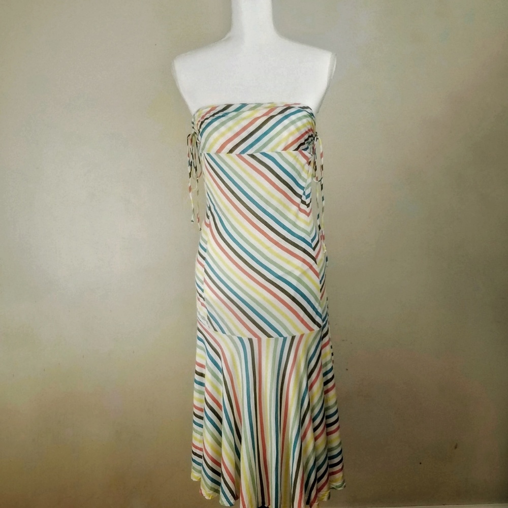 Matty M Strapless Multi Colored Dress